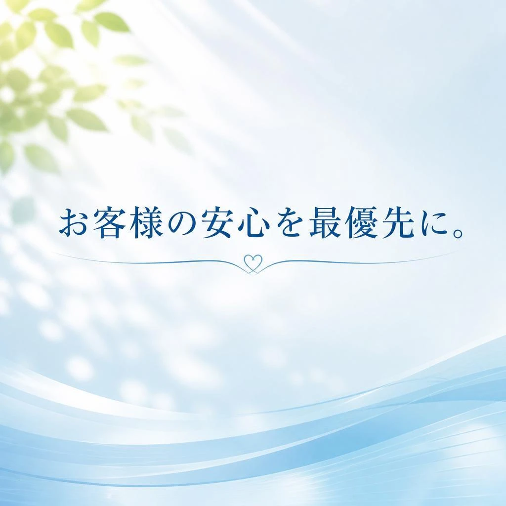 お客様の安心を最優先に。