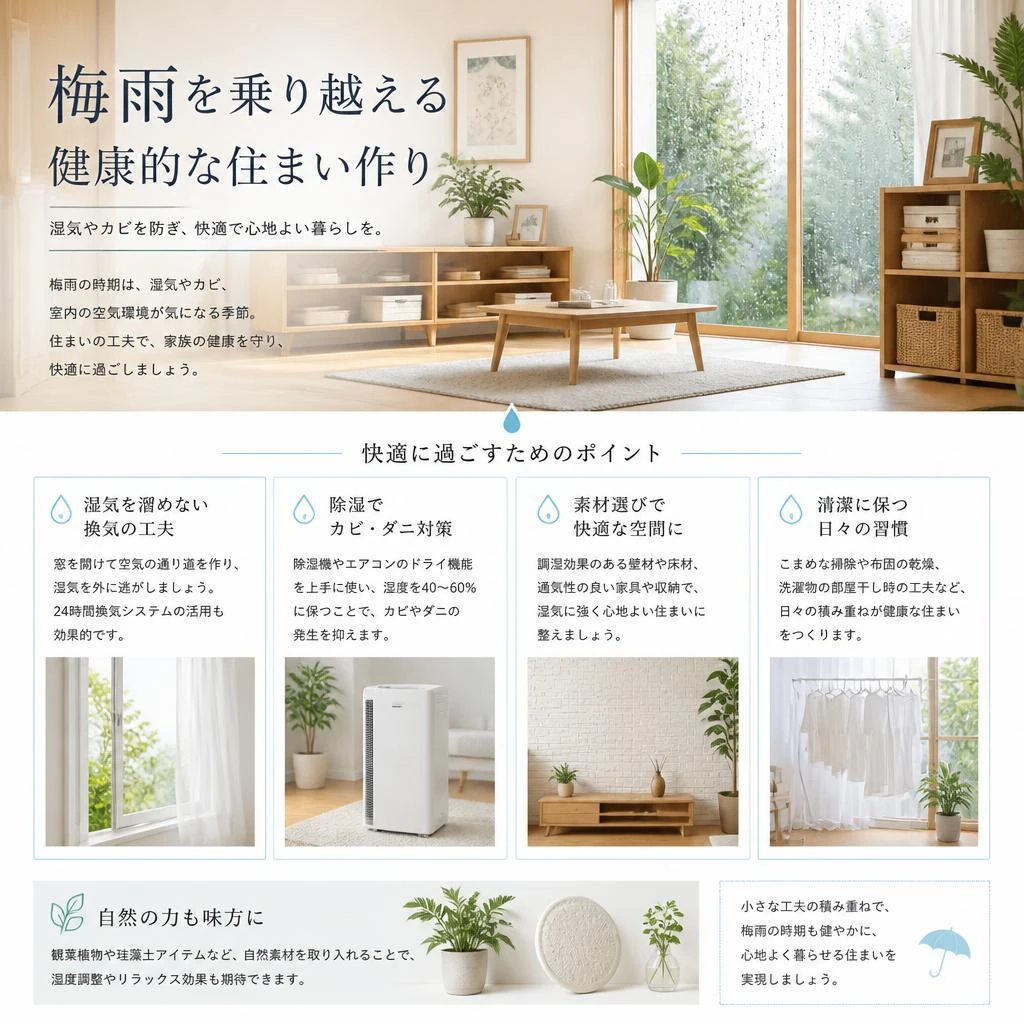 梅雨を乗り越える健康的な住まい作り